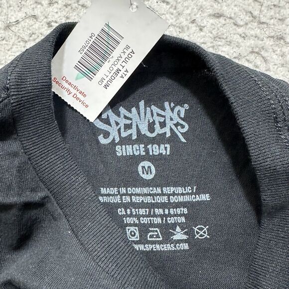 Spencer's Men's Medium Axolotl Graphic T Shirt Black Short Sleeve Crewneck Tee - Picture 3 of 11